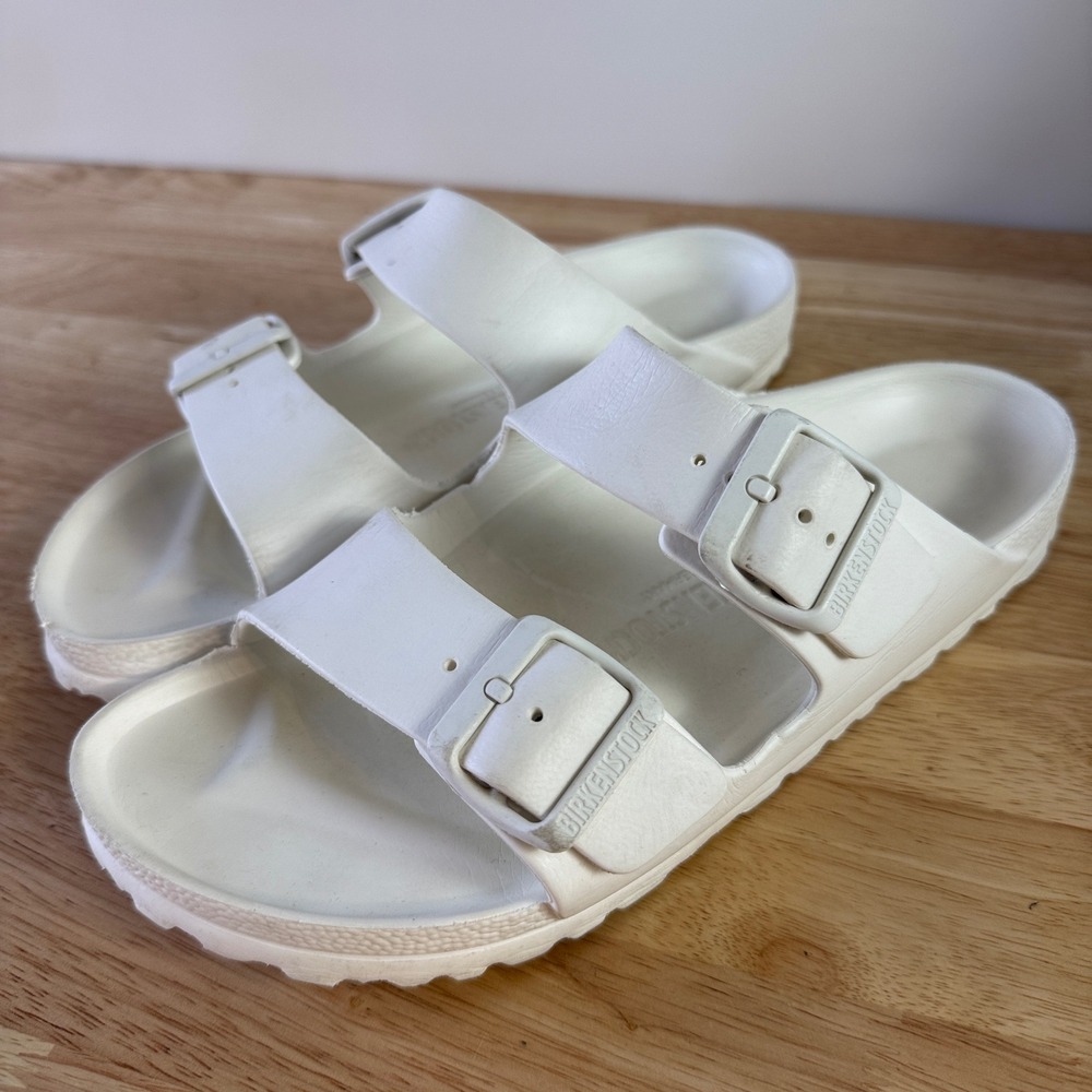 Birkenstock Arizona Essentials EVA Sandals Womens 38 White Waterproof Slide